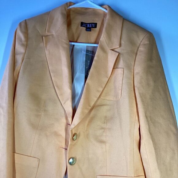 J Crew Helena in stretch linen blend Costal sunset bright orange Size 2 - Picture 5 of 16